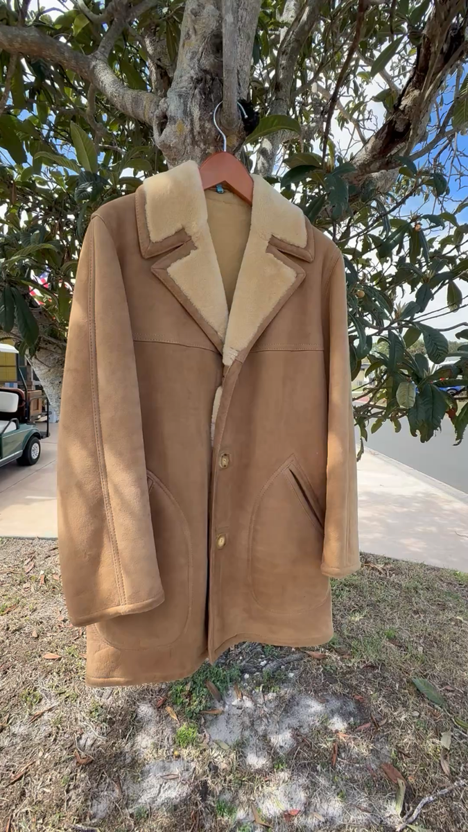 ＳＡＷＹＥＲ ＯＦ ＮＡＰＡ Sawyer of Napa Vintage Rancher Brown Shearling & Suede Coat Men's