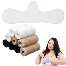 9 Pcs Cotton Bra Liners 3 Layer Reusable Under Breast Sweat Absorber Pads for...