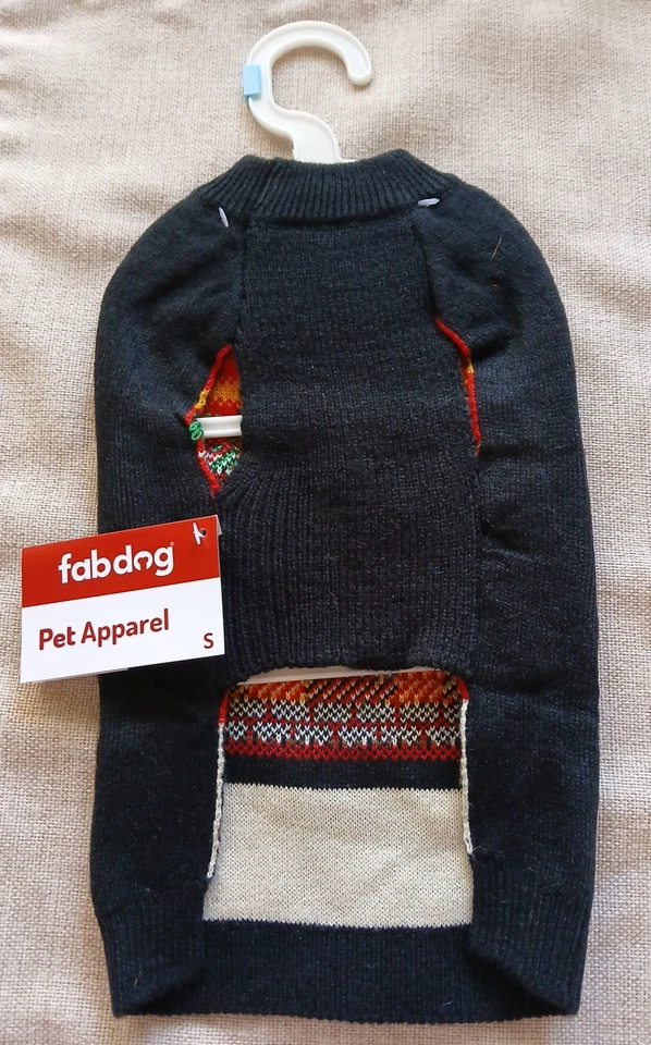 SMALL Christmas Holiday Pet Sweater Fireplace/ Hanging Stockings Black/red - Image 4 of 4