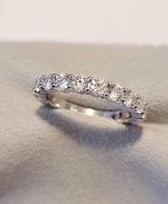 1.50 Carat DEF VVS2 Genuine Lab Grown Diamond Band Ring in 14k Gold