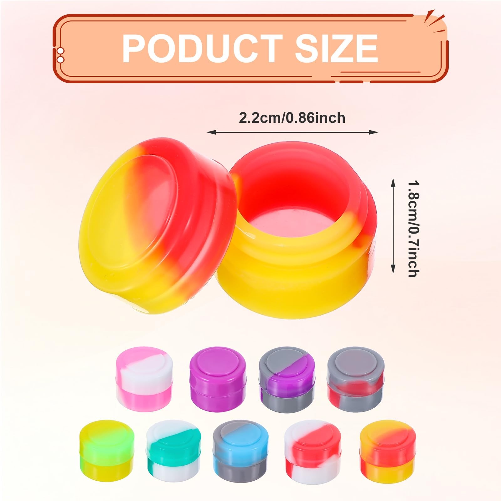 100 Pieces Silicone Wax Containers Non Stick Silicone Wax Containers Multi Us