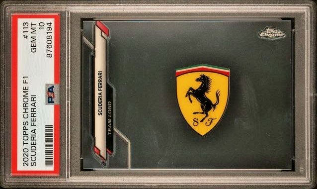 2020 Topps Chrome Formula F1 Scuederia Ferrari #113 Team Logo PSA 10 Gem Mint