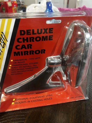 CIPA Deluxe Chrome Car Mirror – Universal Fit – Vintage Style Replacement