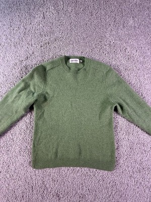 Carin Wester 100% Wool Sweater Lightweight Slim Fit Size Small Green 