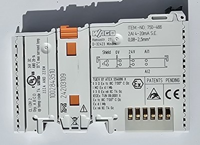 WAGO 750-466 2-Channel Analog Input Module 4-20mA