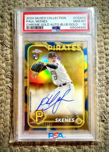 Paul Skenes #CGA-PS 2024 Topps Gilded Collection Chrome Gold Autograph card