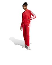  Adidas Basic 3-Stripes W Full Tracksuit Damen Ganzanzug Rot Weiß