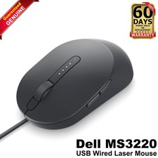Dell Pro Wired Mouse MS3220 USB Optical Black for Windows Mac Linux PC Laptop