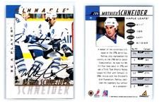 1998 Pinnacle Be A Player Mathieu Schneider Autograph #206 Maple Leafs NM