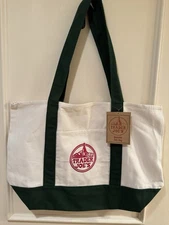 Trader Joes 1 Hunter Green NWT Large Canvas Tote NEW ITEM FastShip Free Gift