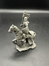 Cavalry Knight On Horse with Flag Figurines Miniatures Tin