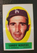 1963 TOPPS PEEL-OFFS  SANDY KOUFAX   