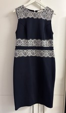 Dorothy Perkins Lace Bodycon Dress Size 14  Navy & White