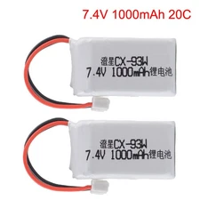 7.4V 1000mAh Lipo Battery for RC Cheerson CX-93W Drone Rc Quadcopter Rc Car Boat