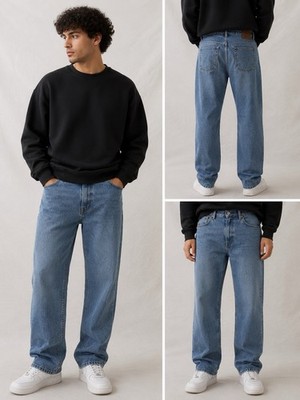 John F. Gee Herren Jeans Schwarz Grau W34 W36 Vintage Denim Straight Fit Hose
