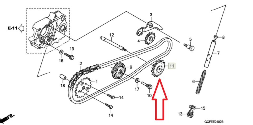 HONDA CUB C50 C70 C90 CL70 CL90 CRF50 S65 ST70 XL70 CAM CHAIN SPROCKET NOS JAPAN - Изображение 2 из 4