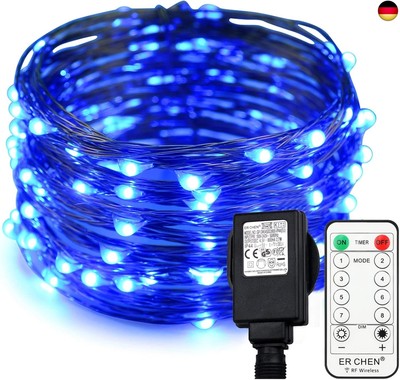 Erchen Strom-betrieben LED Lichterkette, 33 FT 100 LED 10M Stecker dimmbare