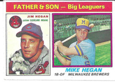Jim Hegan / Mike Hegan Father & Son Big Leaguers 1976 Topps #69 EX