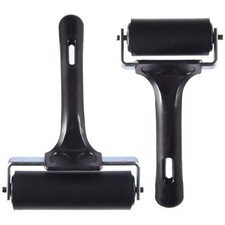 2 Pcs Rubber Roller, Hard Rubber Brayer Glue Roller for Construction Tools Pr...