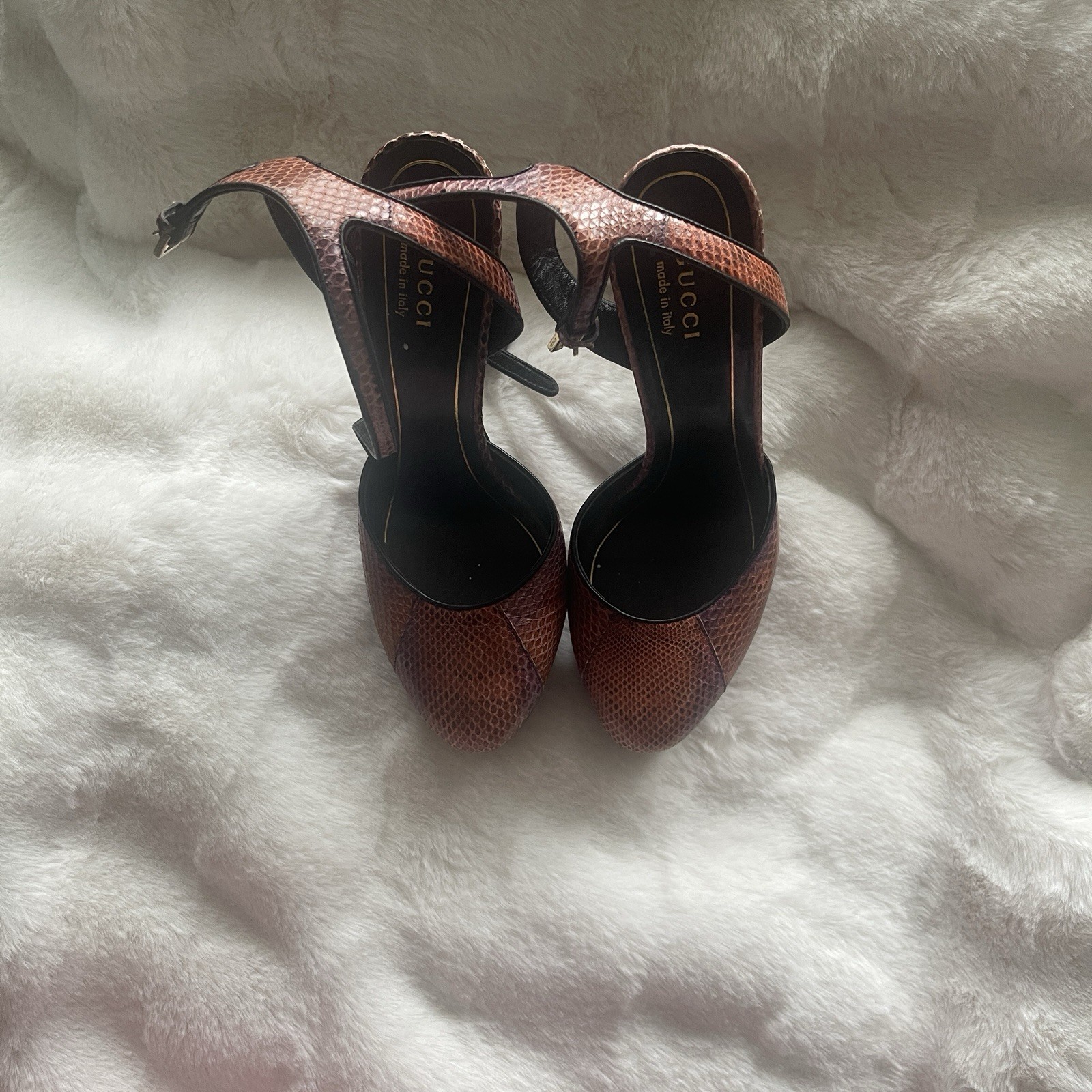 Python Snakeskin Leather Hills. Gucci Slingback S… - image 2