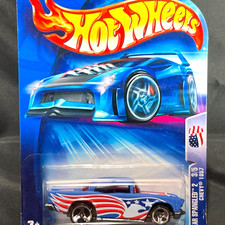 Hot Wheels 2004 Star Spangled 2 '57 Chevy Blue Patriotic Flag #125 3/5 B3846
