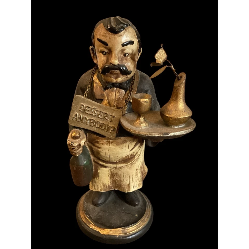 Estatuilla de cocina vintage de mayordomo camarero para servir vino de Sterling Industries Foto 2 de 4