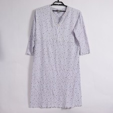 Vintage Dressbarn Nightgown Womens 2X Cotton Blend Blue with Small Flowers