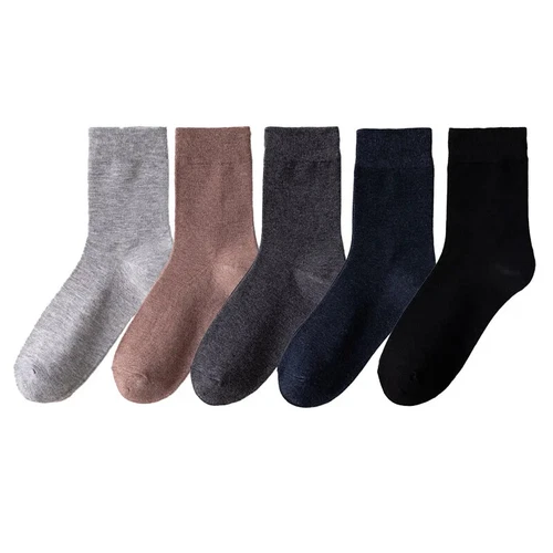 5Pairs Combed Cotton Socks Business Men High Quality Long Casual Mid Tube Socks - Picture 38 of 40