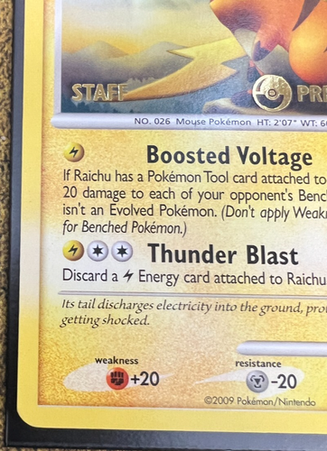 Pokemon Raichu 27/99 Arceus Prerelease STAFF Promo Near Mint!! - Picture 5 of 11