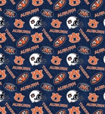 University of Auburn Tigers 100 cotton fabric QUARTER YARD 9 x44" tone on tone