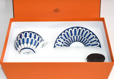 Hermes Bleus d'Ailleurs Tea Cup and Saucer blue porcelain coffee 200 ml