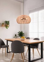 Trio Inga Pendelleuchte E27 3-Fach ⌀50Cm Naturbelassen HöHenverstellbar