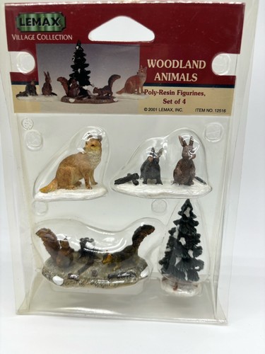 Lemax 2001 2003 Woodland Animals, Bear & Cubs, Firewood Stacks Christmas Village - Picture 2 of 9