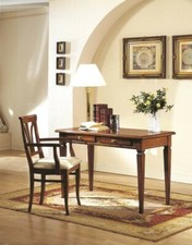 TAVOLO SCRIVANIA SCRITTOIO LEGNO MASSELLO con intarsio 120x60xh77