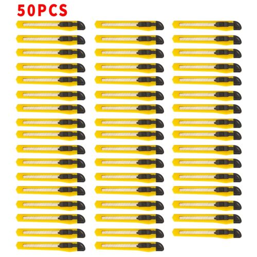 9MM Blade Multi-Purpose Retractable Knife Slide Lock Utility Knife 50PCS