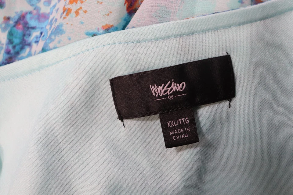 Maxi Vestido para Mujer Mossimo Talla Grande Océano Estampado Agua Verde Claro Mangas XXL Foto 4 de 4