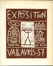 1959 Mini Poster Lithograph ORIG Print Pablo Picasso 57 Exposition Vallauris Art