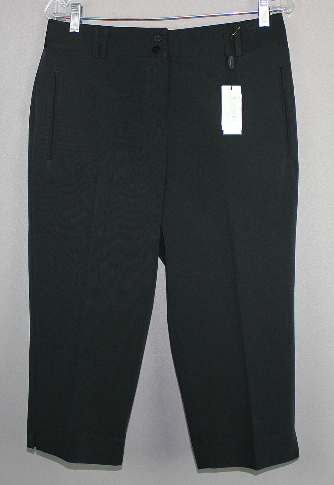 SPORT HALEY Size 10 Black Cropped Capri Pants Comfort Stretch 20" Inseam 6302