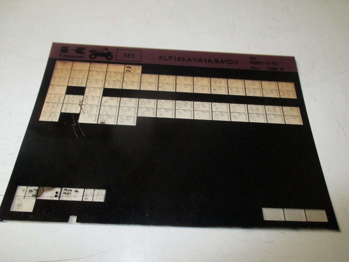 まる　　キンギフペアー Kawasaki KLF185 - A1/A1A: BAYOU Parts List Micro Fiche | eBay