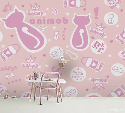 3D Cat Crown Anchor Pattern Cartoon Wallpaper Wall Murals Removable Wallpaper