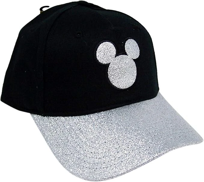 Gorra de béisbol para adultos Mickey Shimmer, gorra negra y plateada brillante, clásica Disney St Foto 2 de 3