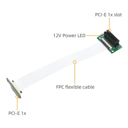 Cable de extensión PCI-e 36 pines 1X con LED de alimentación de 12 V y espaciador de plástico PCB - Imagen 7 de 9