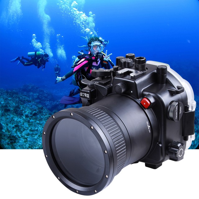 40m/130ft Waterproof Underwater Dving Housing Case for Sony A7RIII A7R3