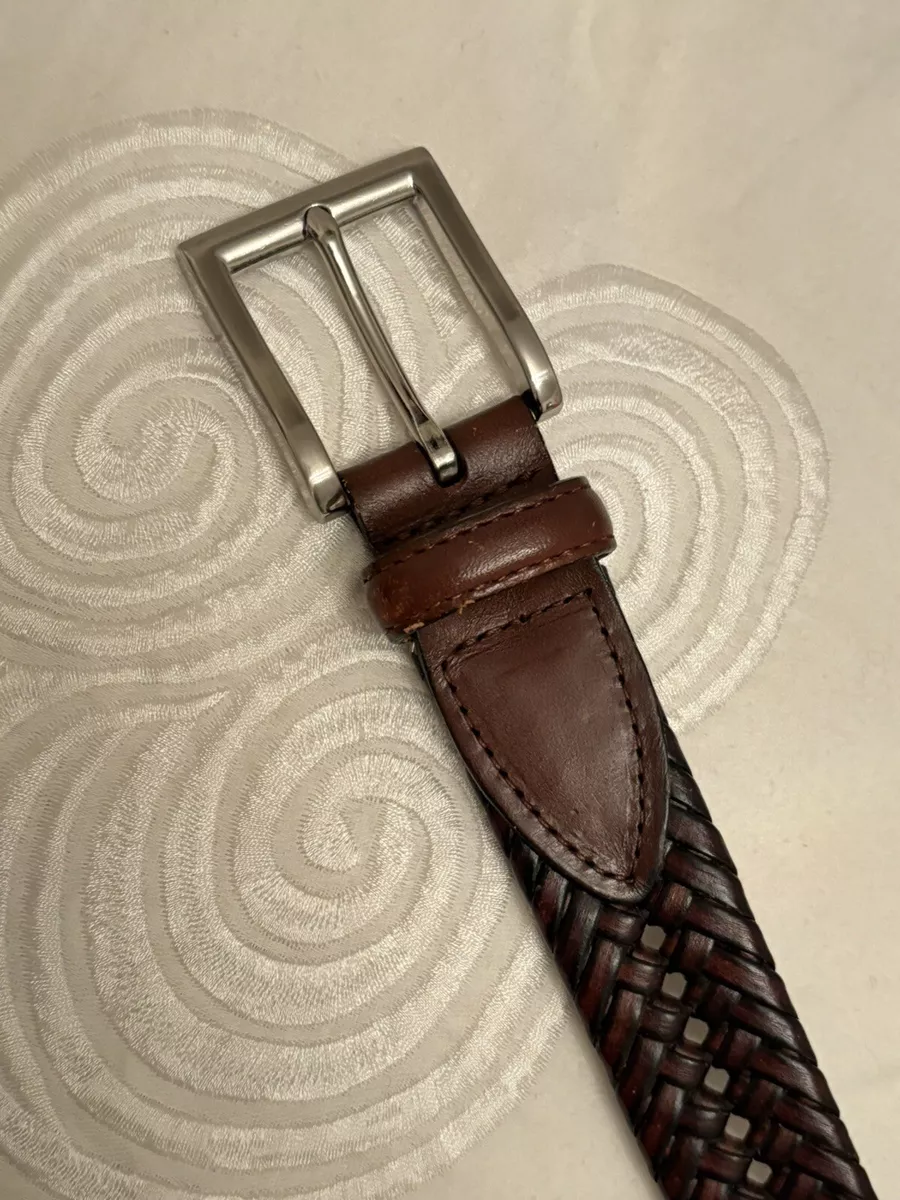 Braided leather shop belt