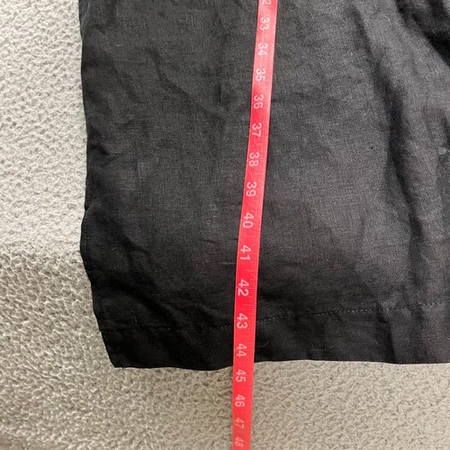 Eskandar Linen Duster Womens 2 (US 14-16) Black Minimalist Lagenlook Coastal - Picture 7 of 10