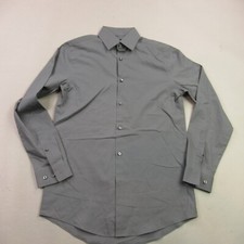 J Ferrar Shirt Mens Small 14-14.5 Long Sleeve Button Front Slim Fit Gray