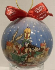 Vintage 1995 Looney Tunes Christmas Ornament Bugs Bunny Taz Warner Bros w/Box