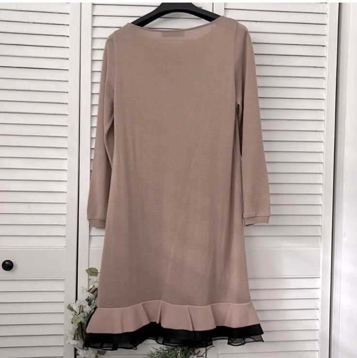 Abito Valentino Italia taglia 2 rosa chiaro lana girocollo lunghezza ginocchio