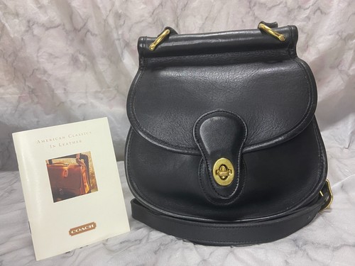 Vintage Coach Post Pouch 9906 303 Black Shoulder Crossbody Bag Handtasche USA