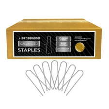 Sandbaggy 9 Gauge 6" GALVANIZED Landscape Staples~ SOD Fabric Pins -- RUST-FREE